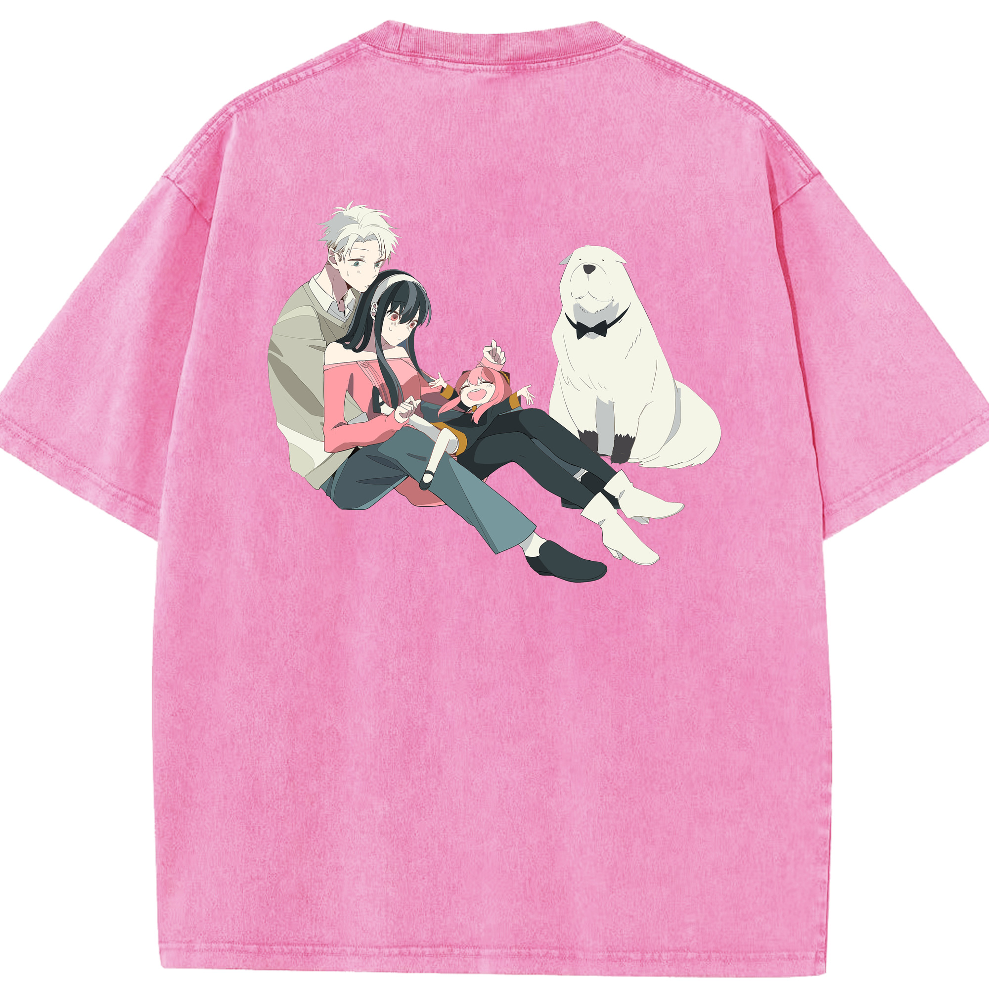 （画像用） SPY×FAMILY间谍家家酒 綿100% ヴィンテージ風 半袖Tシャツ（背面プリント）
